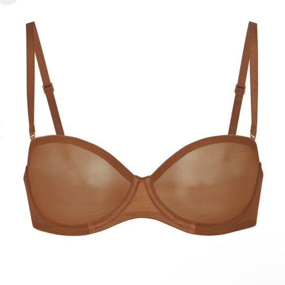 SKIMS Other - 🧡SKIMS ULTRA FINE MESH STRAPLESS UNDERWIRE BRA IN BRONZE 34B